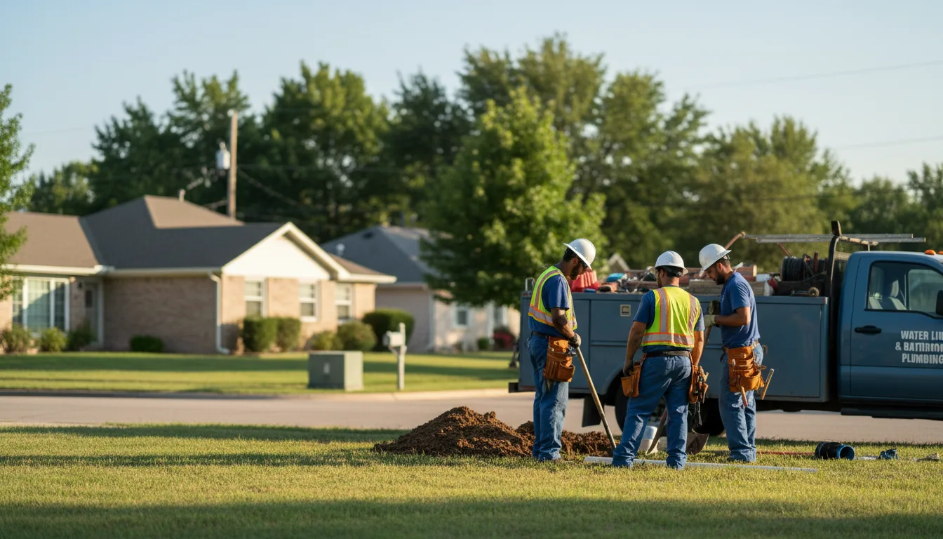 Residential water line and bathroom plumbing service in South Hutchinson, KS